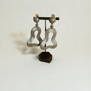 Leather wrapped dangling clip on earrings NWT